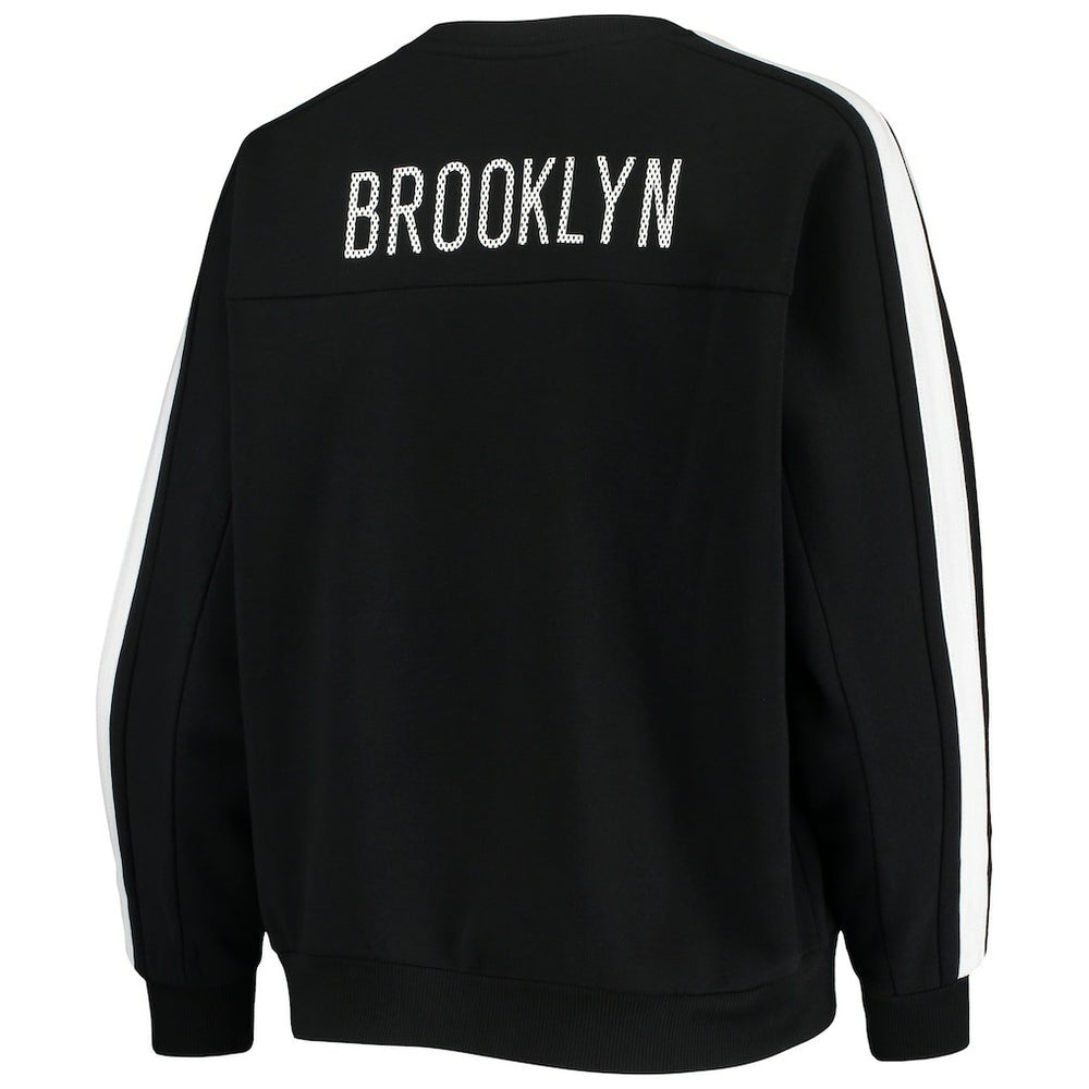 Brooklyn Nets The Wild Collective Women's Perforated Logo Pullover Sweatshirt - Black discount