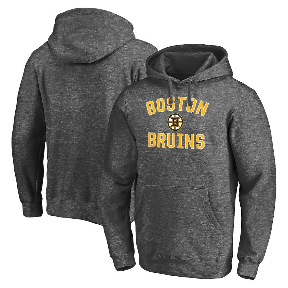 Boston Bruins Victory Arch Team Fitted Pullover Hoodie Charcoal