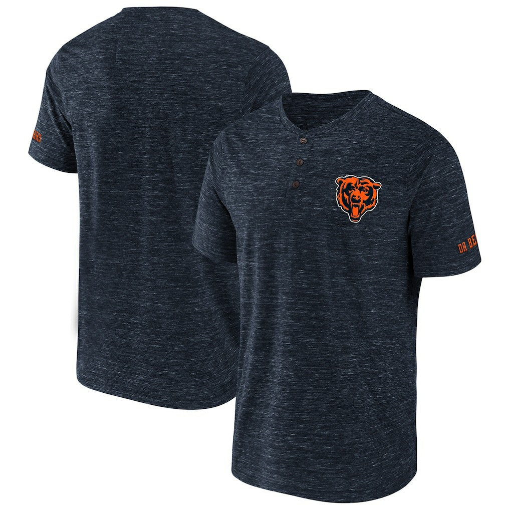 Chicago Bears NFL x Darius Rucker Collection Slub Henley T-Shirt - Navy discount