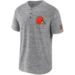 Cleveland Browns NFL x Darius Rucker Collection Slub Henley T-Shirt - Heathered Gray for sale