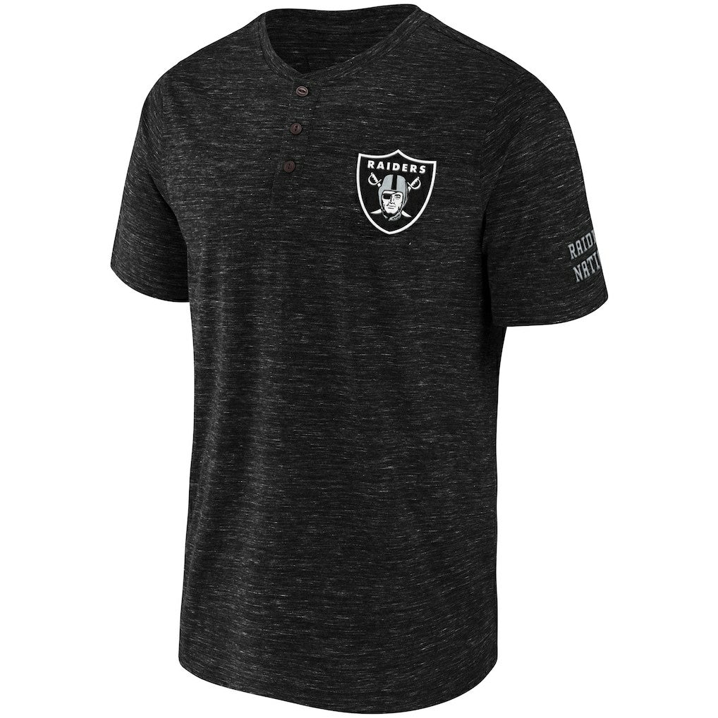 Las Vegas Raiders NFL x Darius Rucker Collection Slub Henley T-Shirt - Black for sale