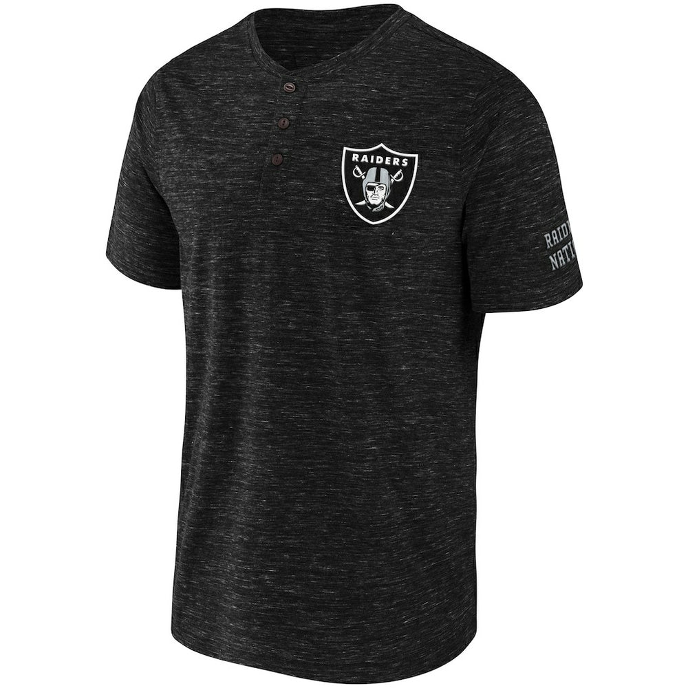 Las Vegas Raiders NFL x Darius Rucker Collection Slub Henley T-Shirt - Black for sale