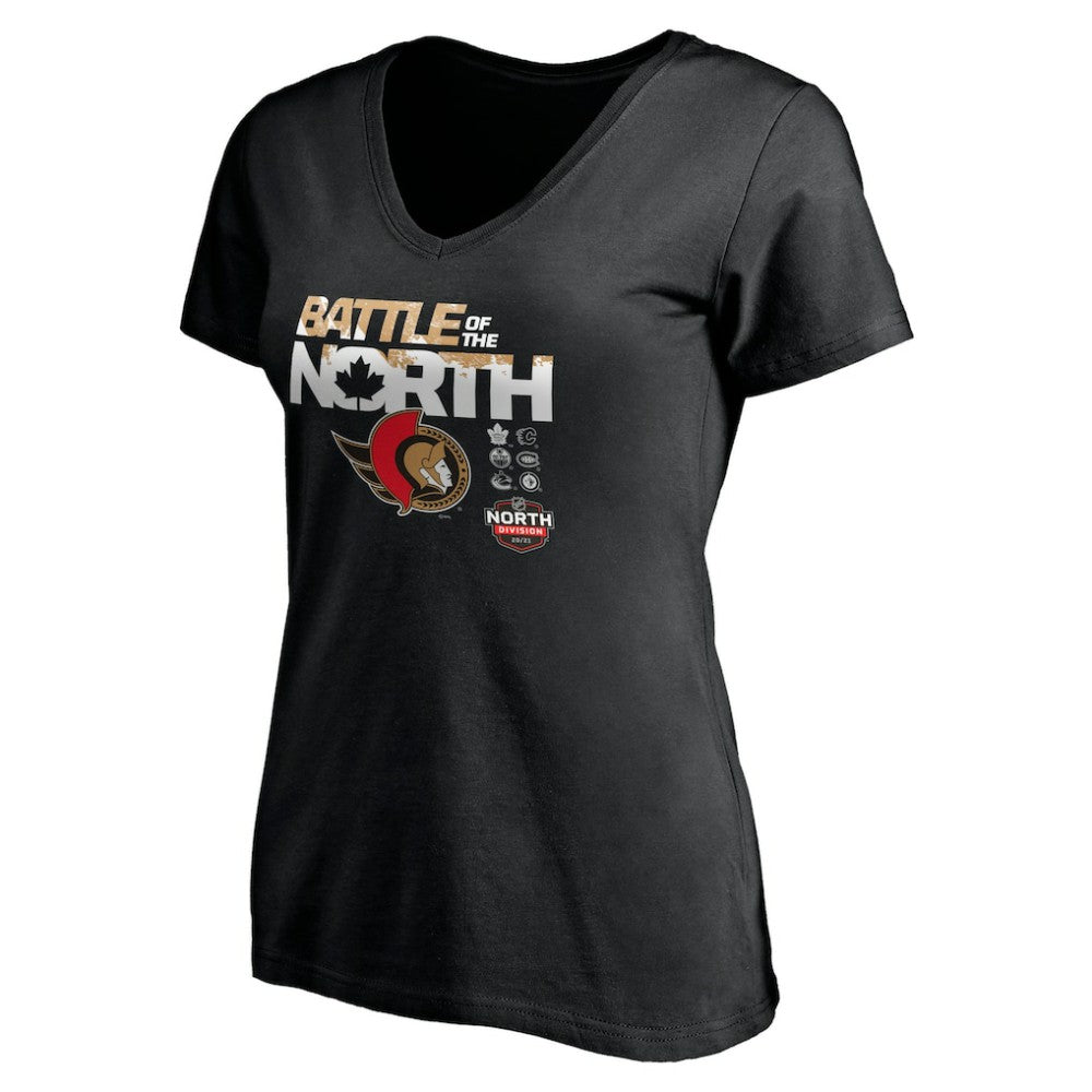 Ottawa Senators Women's Battle of the North V-Neck T-Shirt Black