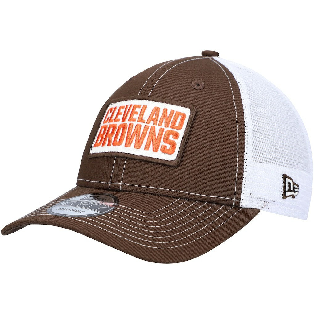 Cleveland Browns New Era 9FORTY Trucker Snapback Hat - Brown for sale