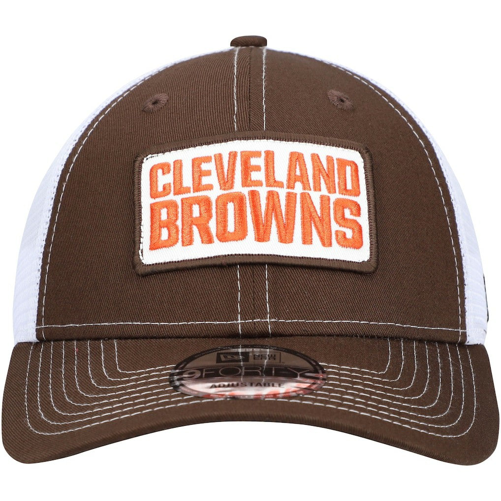 Cleveland Browns New Era 9FORTY Trucker Snapback Hat - Brown for sale
