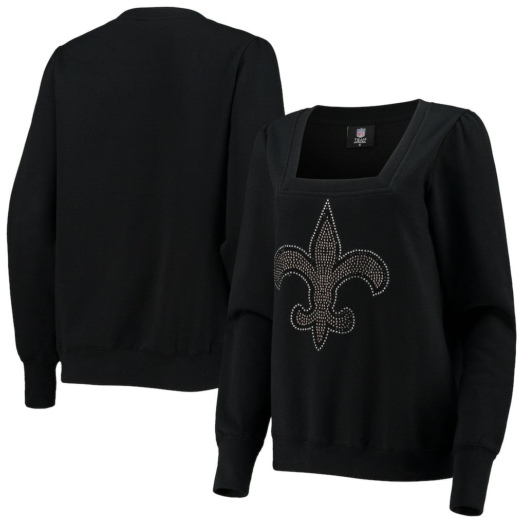 New Orleans Saints Cuce Women's Winners Square Neck Pullover Sweatshirt - Black online