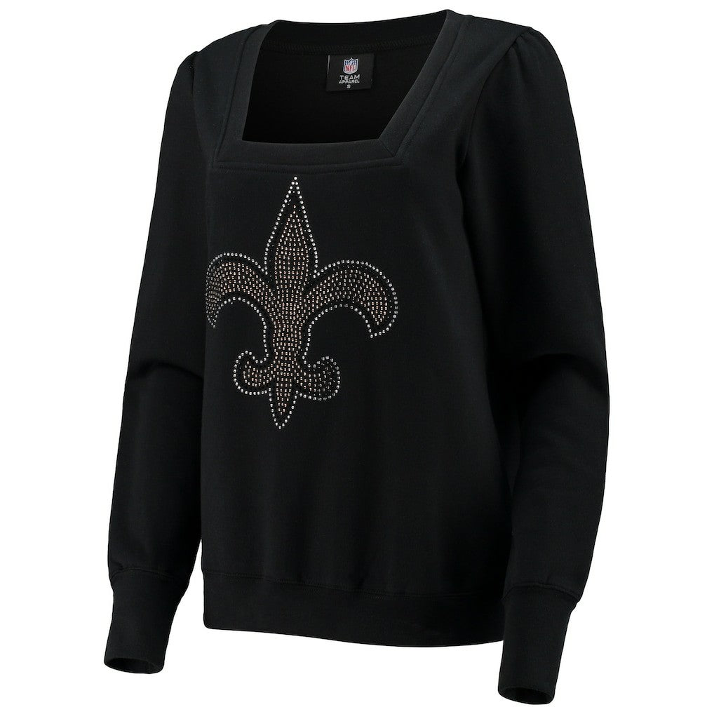 New Orleans Saints Cuce Women's Winners Square Neck Pullover Sweatshirt - Black online