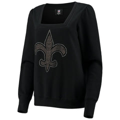 New Orleans Saints Cuce Women's Winners Square Neck Pullover Sweatshirt - Black online