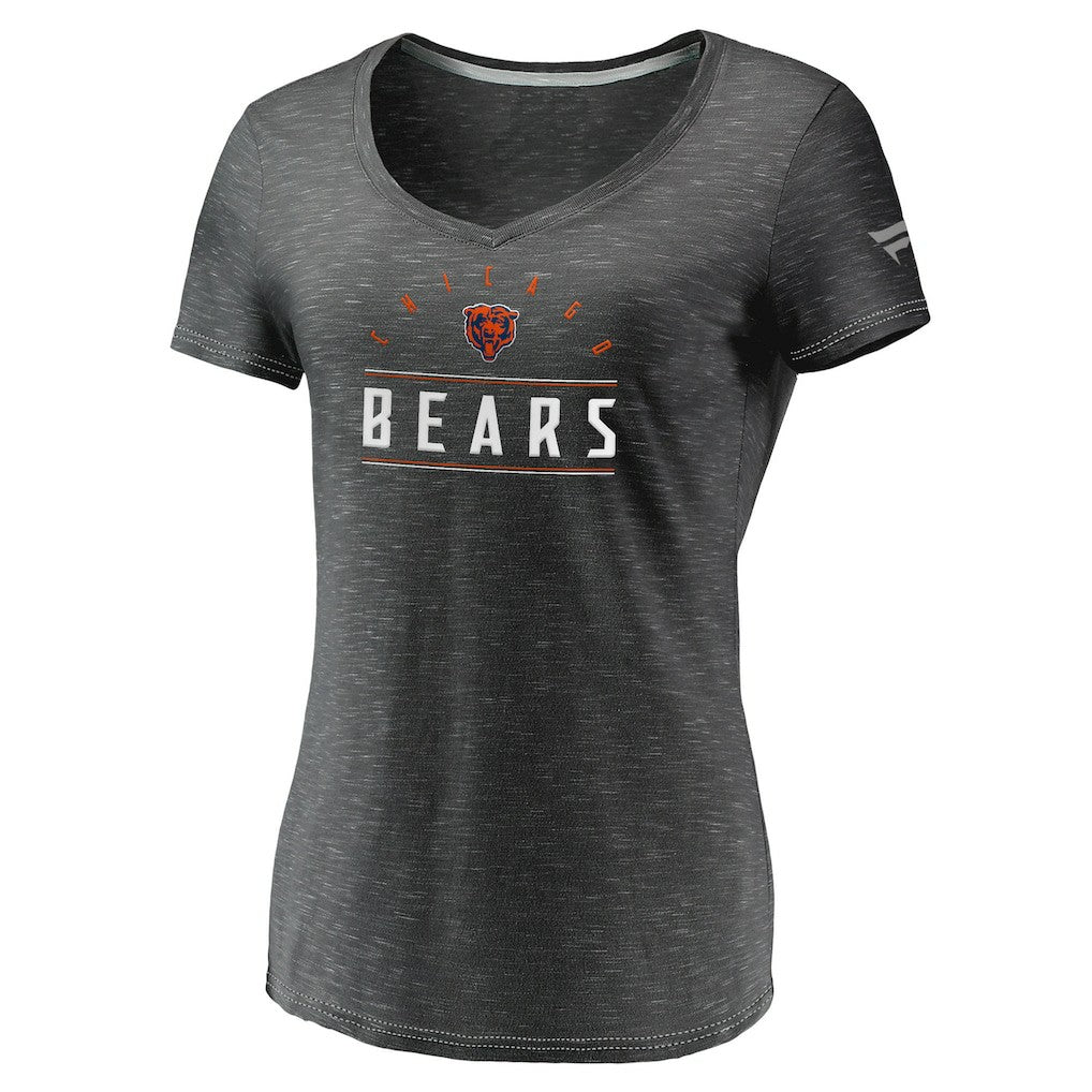 Chicago Bears Women's League Leader Space Dye V-Neck T-Shirt - Charcoal discount