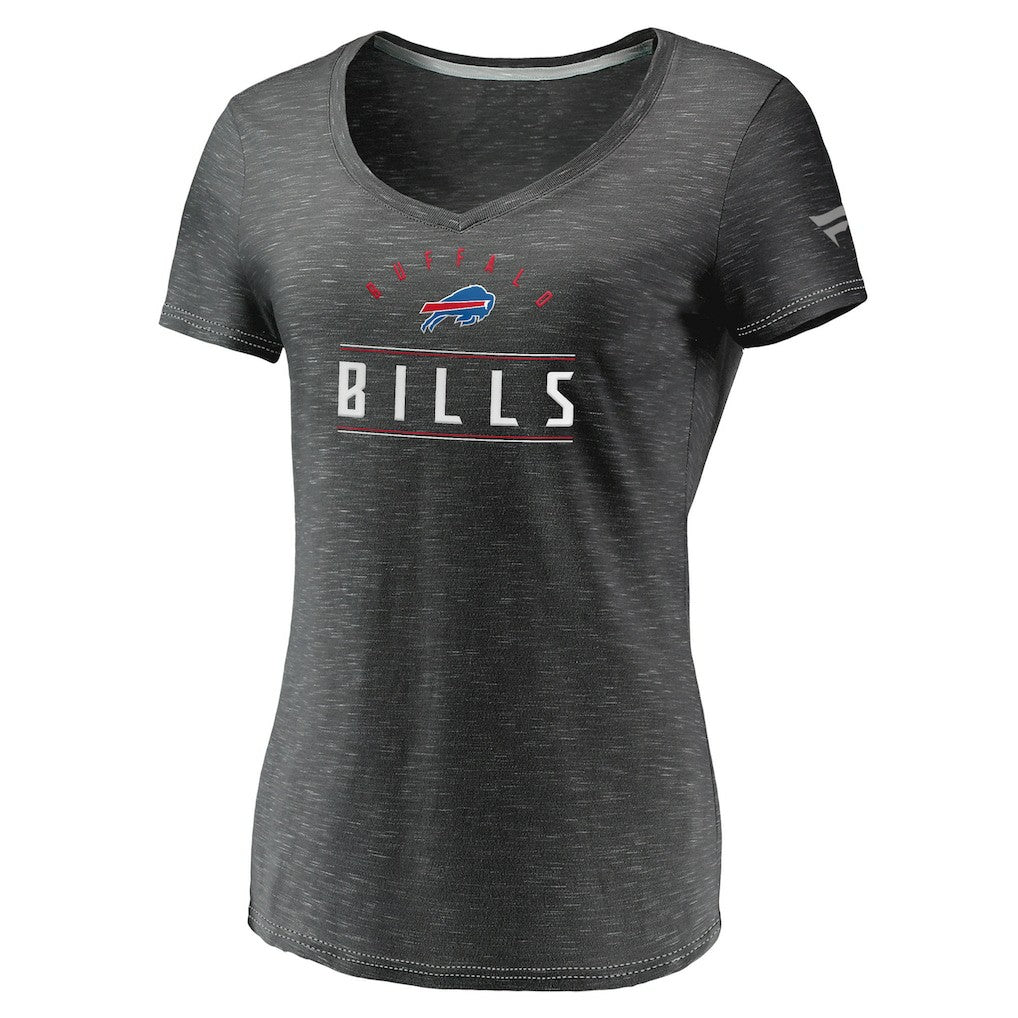 Buffalo Bills Women's League Leader Space Dye V-Neck T-Shirt - Charcoal online