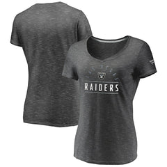 Las Vegas Raiders Women's League Leader Space Dye V-Neck T-Shirt - Charcoal on sale