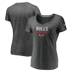 Chicago Bulls Women's Double-Fade Space-Dye V-Neck T-Shirt sale - Charcoal | Fanatics on sale