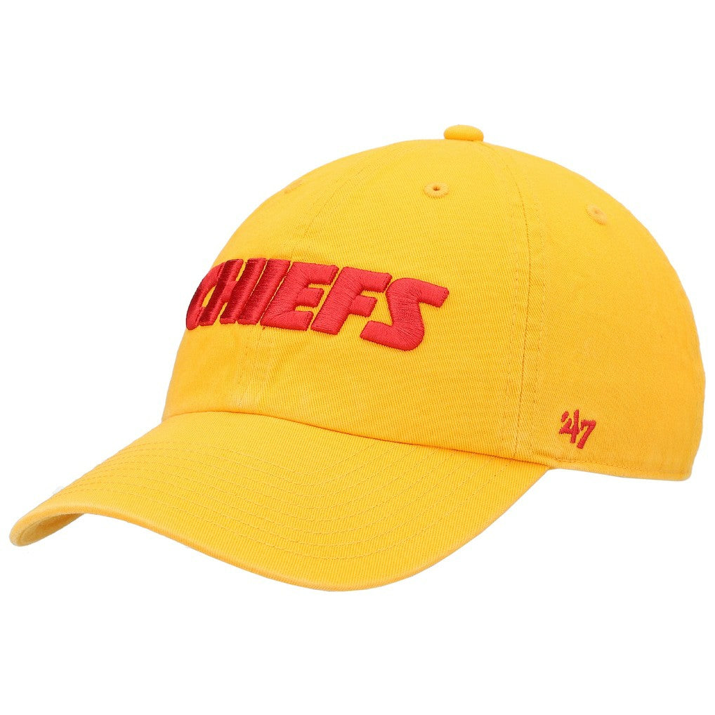 Kansas City Chiefs '47 Clean Up Script Adjustable Hat - Gold discount