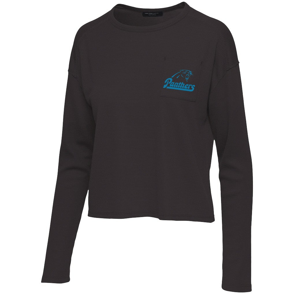 Carolina Panthers Junk Food Women's Pocket Thermal Long Sleeve T-Shirt - Black online