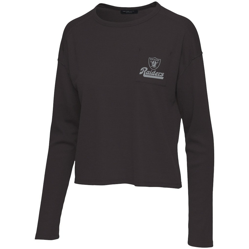 Las Vegas Raiders Junk Food Women's Pocket Thermal Long Sleeve T-Shirt - Black discount