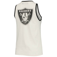 Las Vegas Raiders Junk Food Women's Throwback Pop Binding Scoop Neck Tank Top - White/Black on sale