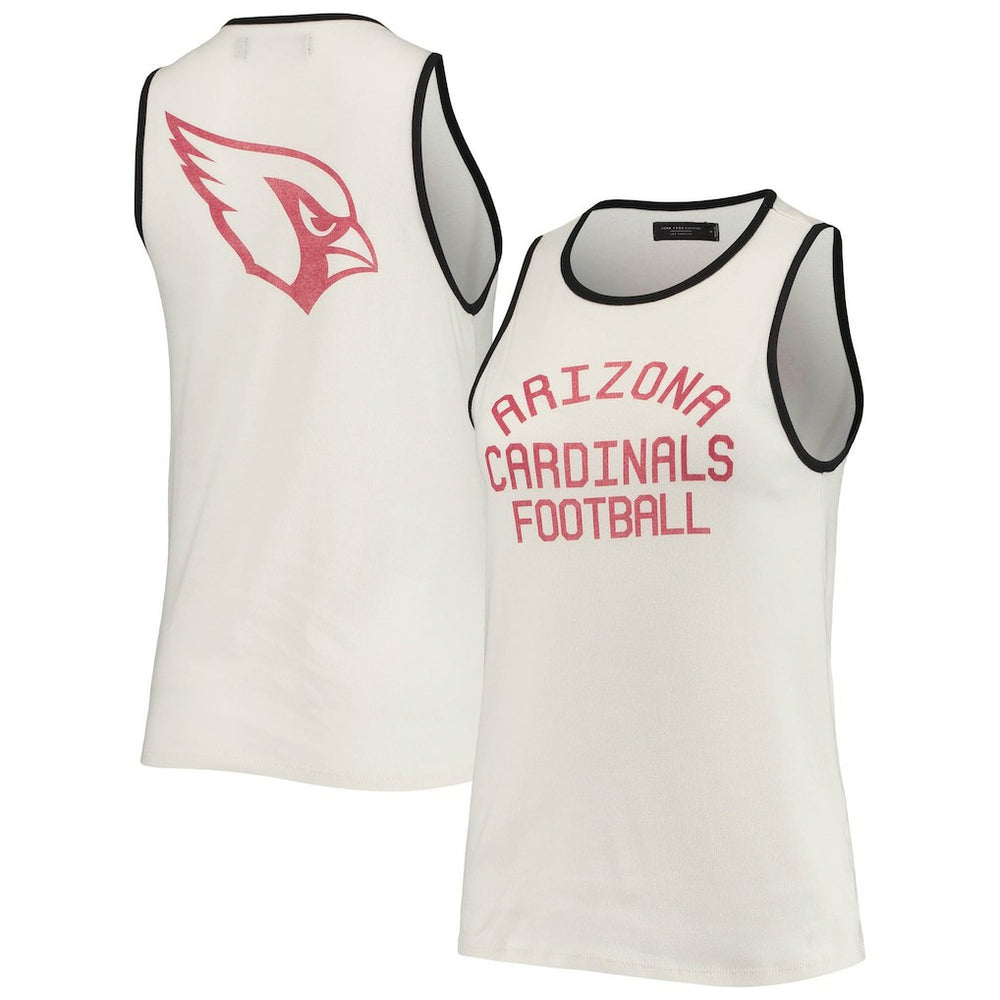 Arizona Cardinals Junk Food Women's Throwback Pop Binding Scoop Neck Tank Top - White/Black on sale