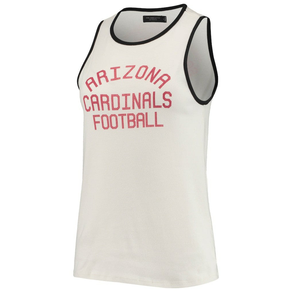 Arizona Cardinals Junk Food Women's Throwback Pop Binding Scoop Neck Tank Top - White/Black on sale