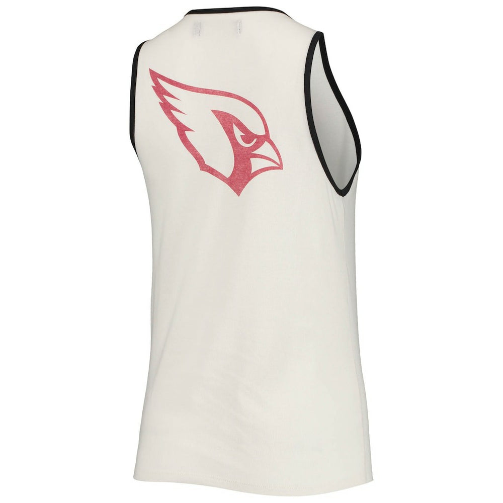 Arizona Cardinals Junk Food Women's Throwback Pop Binding Scoop Neck Tank Top - White/Black on sale