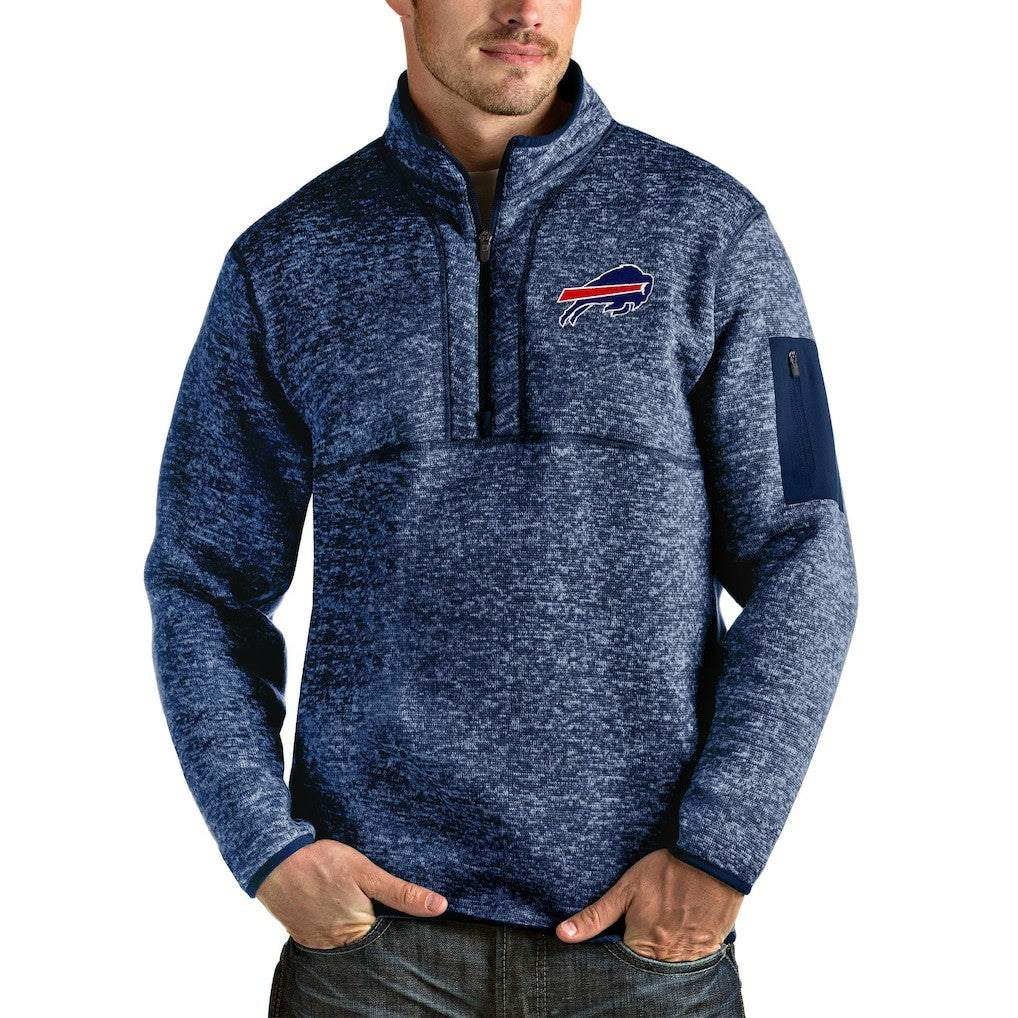 Buffalo Bills Antigua Fortune Quarter-Zip Pullover Jacket - Heathered Navy online