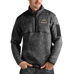 Los Angeles Chargers Antigua Fortune Quarter-Zip Pullover Jacket - Heathered Black sale