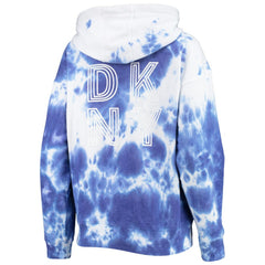 Chicago Cubs DKNY Sport Women's Dakota Tie-Dye Half-Zip Hoodie - White/Royal