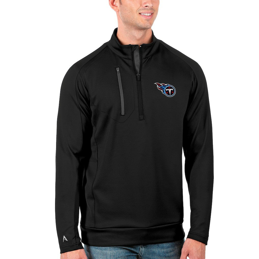 Tennessee Titans Antigua Generation Quarter-Zip Pullover Jacket - Black/Charcoal online