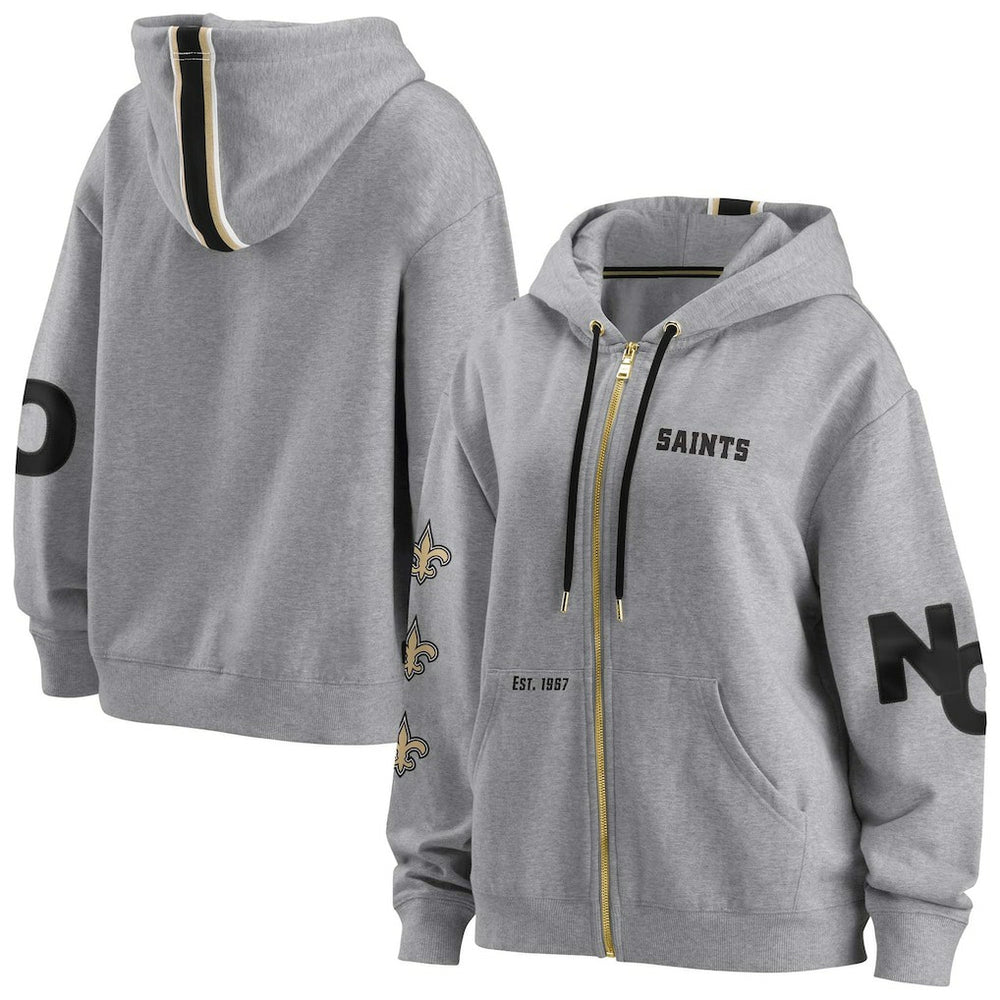 New Orleans Saints WEAR by Erin Andrews Women's Full-Zip Hoodie - Gray cheap