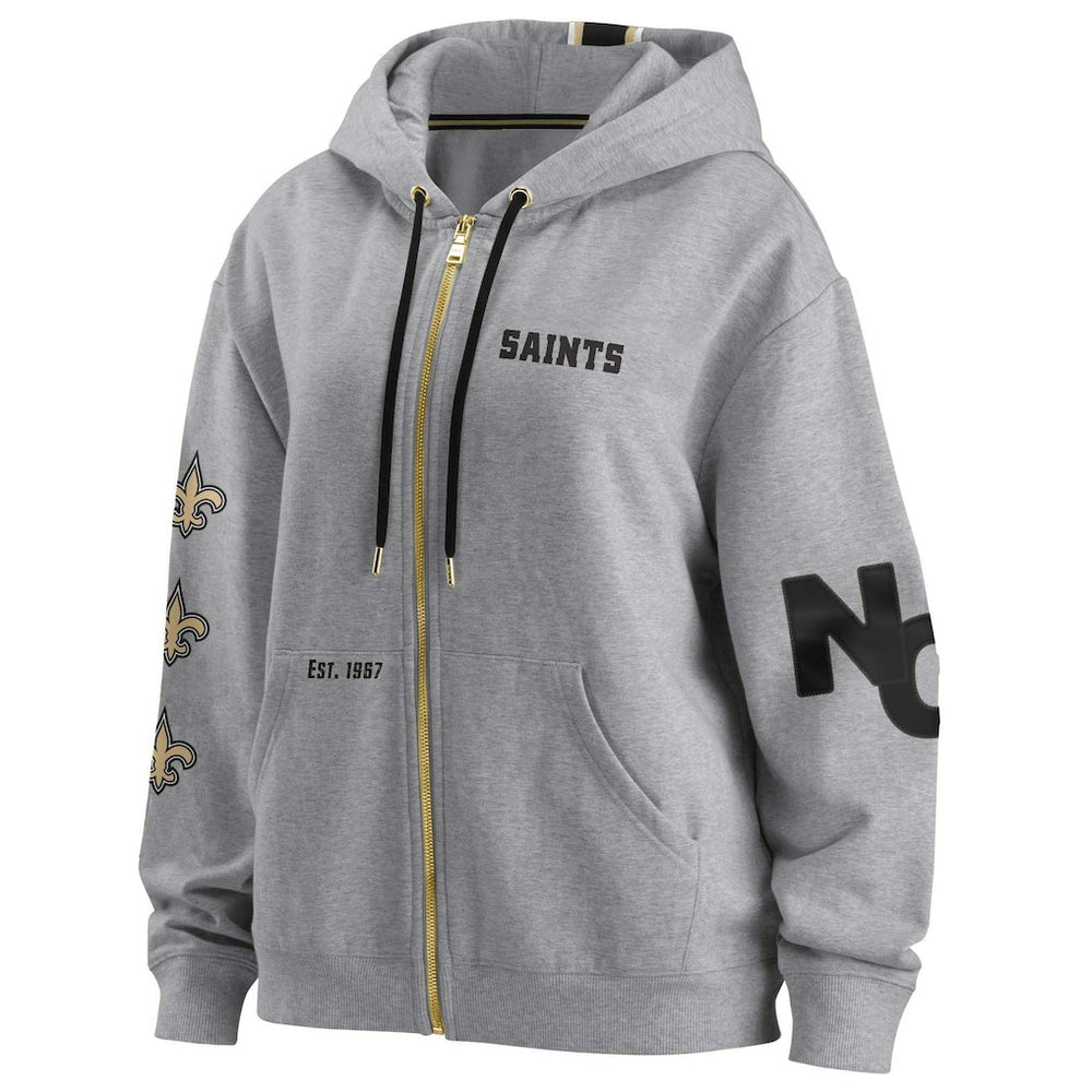 New Orleans Saints WEAR by Erin Andrews Women's Full-Zip Hoodie - Gray cheap