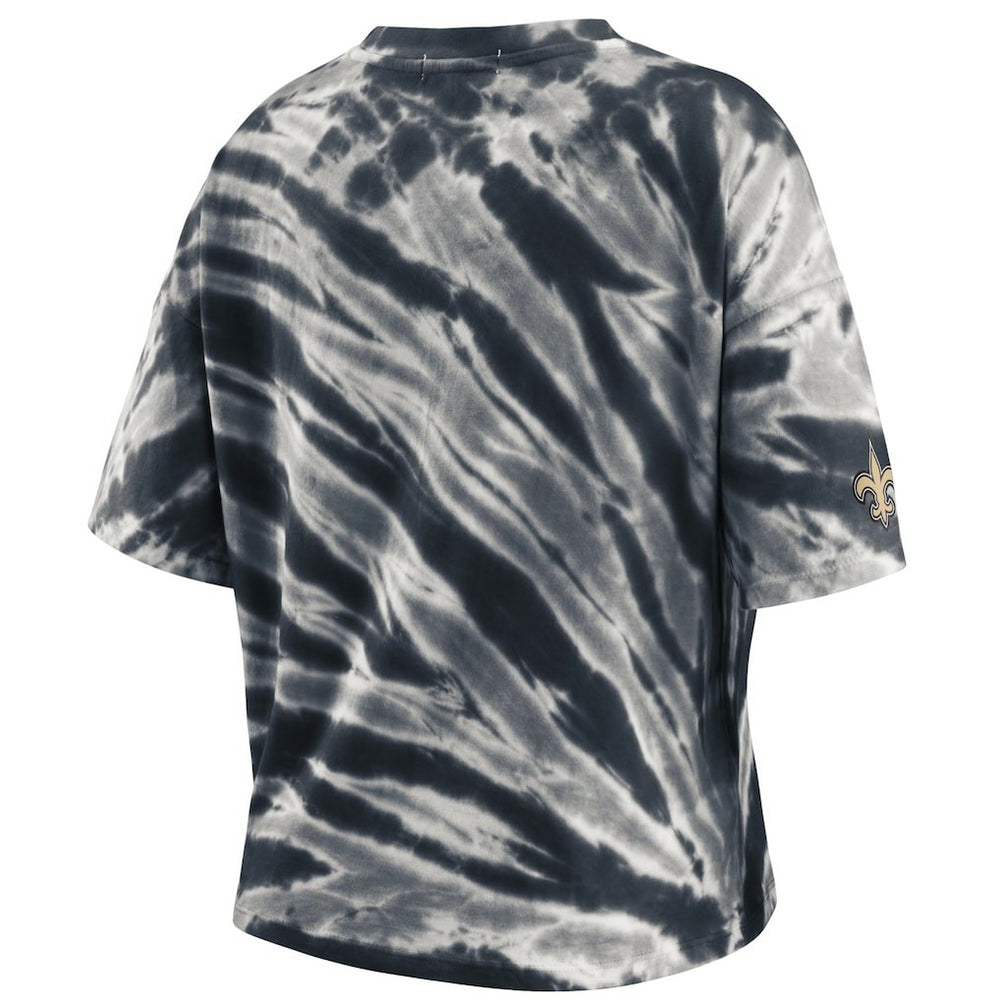 New Orleans Saints WEAR by Erin Andrews Women's Tie-Dye T-Shirt - Black cheap