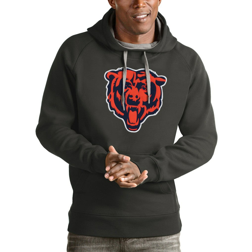 Chicago Bears Antigua Victory Pullover Hoodie - Charcoal discount