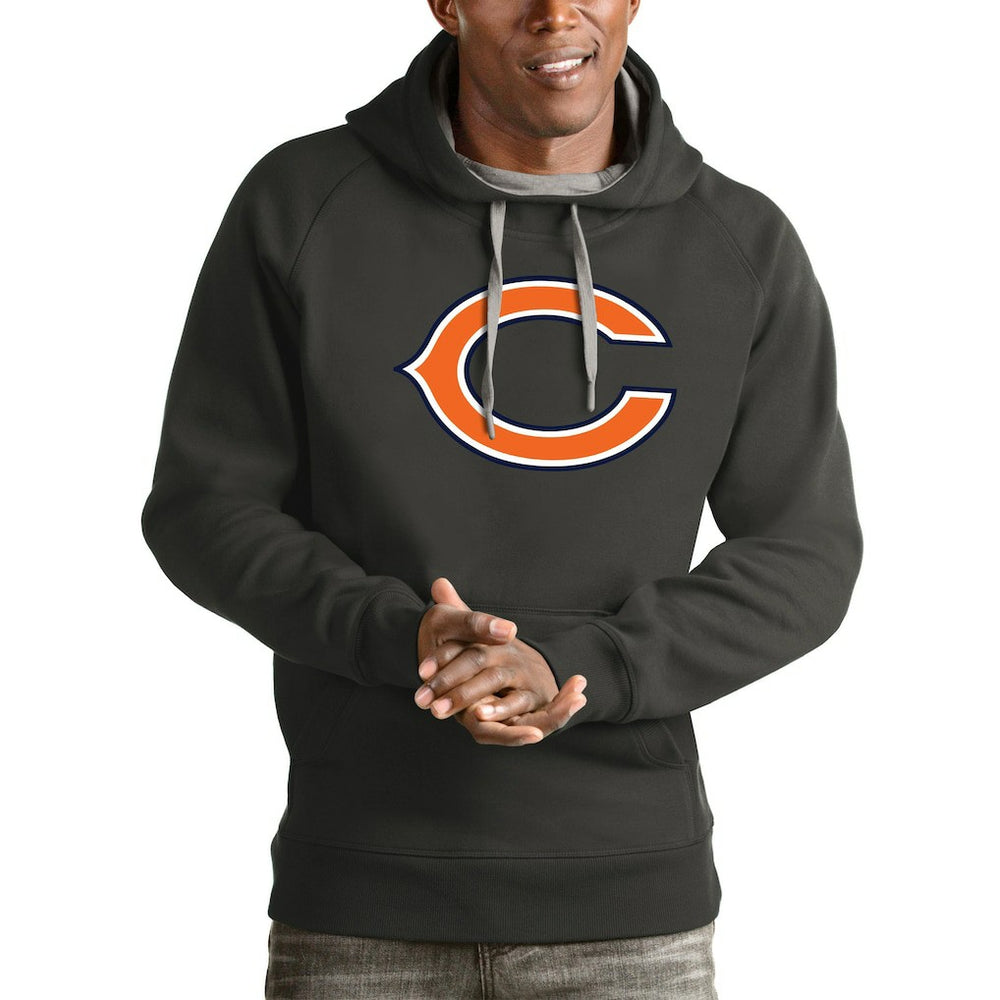 Chicago Bears Antigua Victory Pullover Hoodie - Charcoal sale