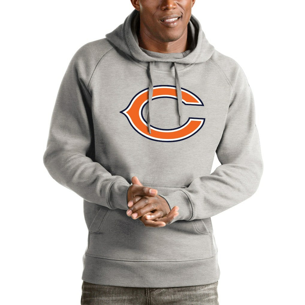 Chicago Bears Antigua Logo Victory Pullover Hoodie - Heathered Gray online
