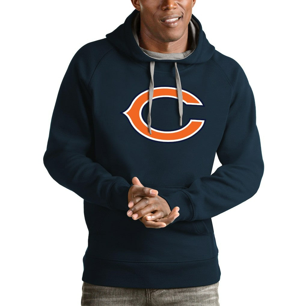 Chicago Bears Antigua Logo Victory Pullover Hoodie - Navy on sale