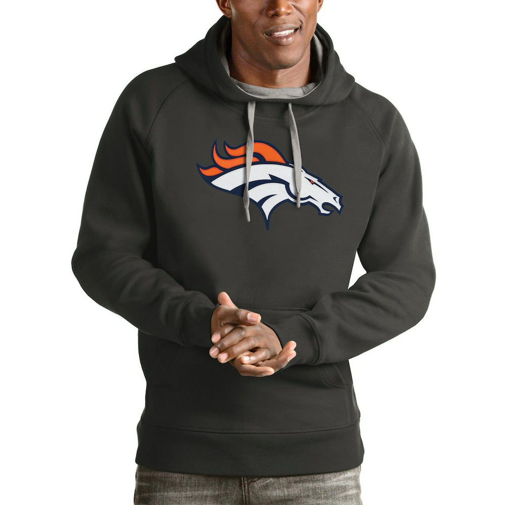 Denver Broncos Antigua Victory Pullover Hoodie - Charcoal sale