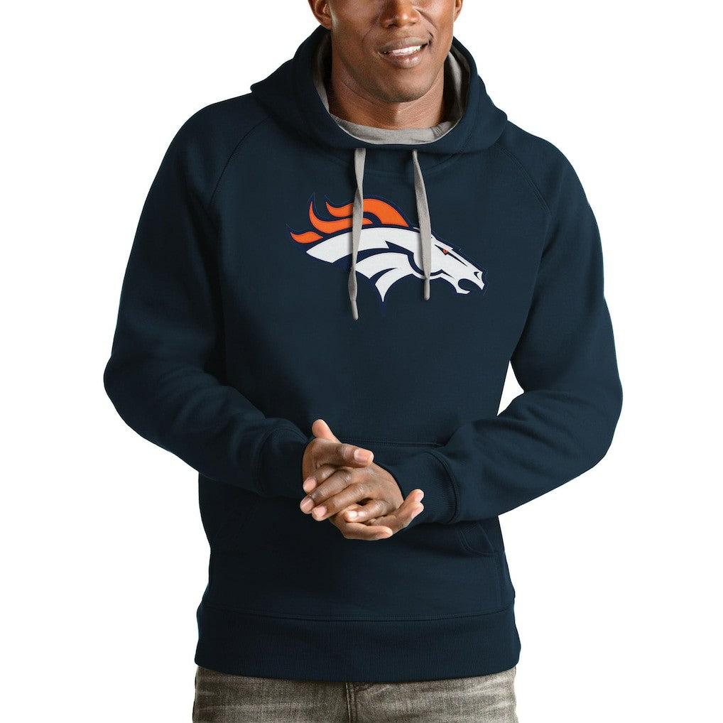 Denver Broncos Antigua Victory Pullover Hoodie - Navy for sale
