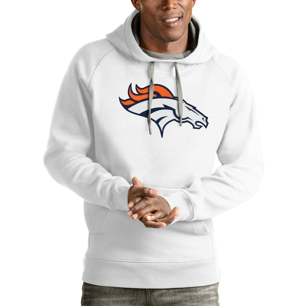 Denver Broncos Antigua Victory Pullover Hoodie - White discount