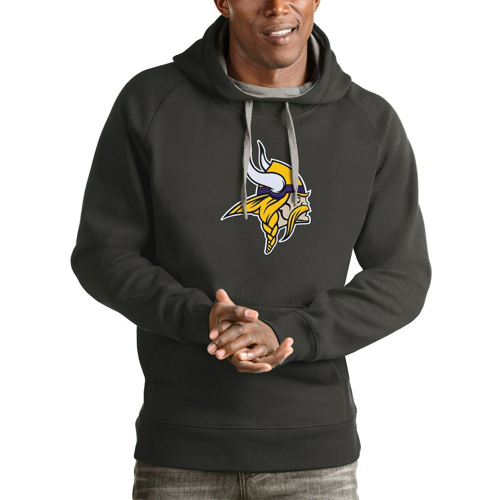 Minnesota Vikings Antigua Victory Pullover Hoodie - Charcoal cheap