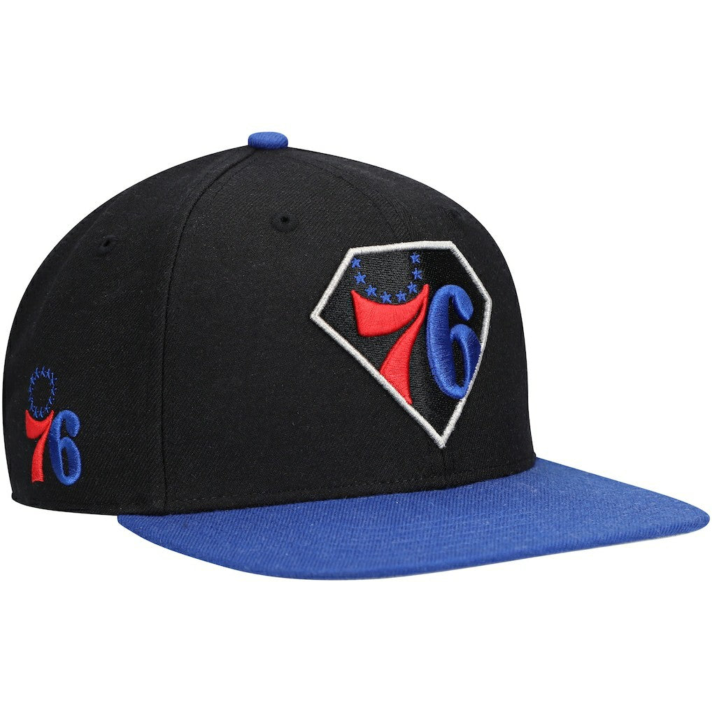 Philadelphia 76ers '47 75th Anniversary Carat Captain Snapback Hat - Black/Royal | 47 brand sale
