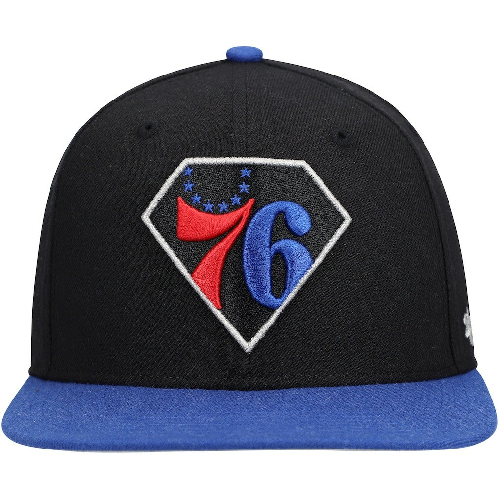 Philadelphia 76ers '47 75th Anniversary Carat Captain Snapback Hat - Black/Royal | 47 brand sale