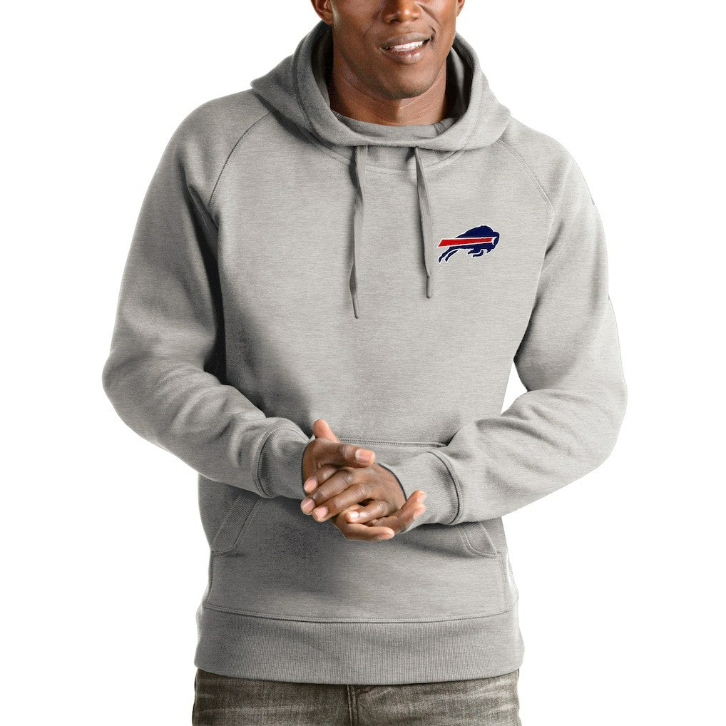 Buffalo Bills Antigua Logo Victory Pullover Hoodie - Heathered Gray on sale