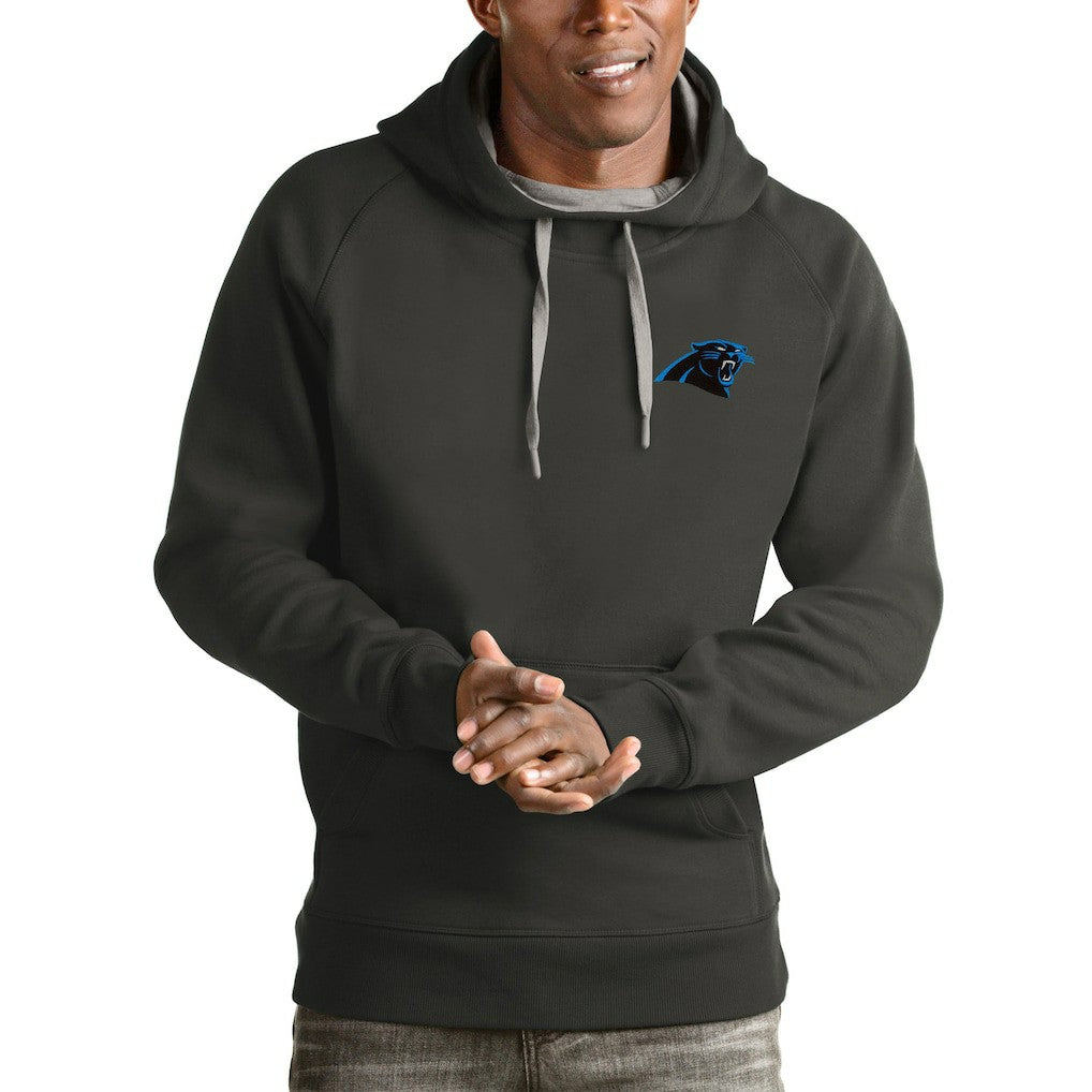 Carolina Panthers Antigua Logo Victory Pullover Hoodie - Charcoal for sale