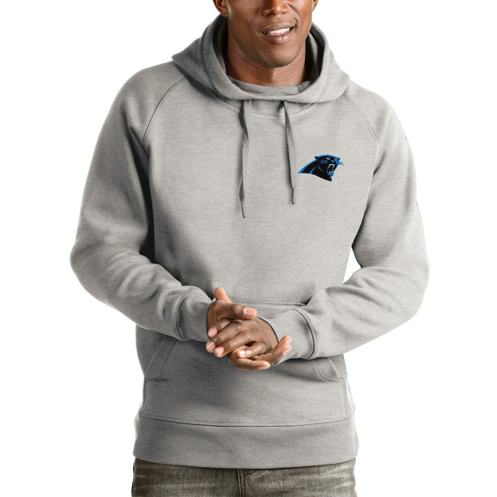 Carolina Panthers Antigua Logo Victory Pullover Hoodie - Heathered Gray outlet