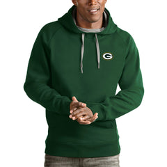 Green Bay Packers Antigua Logo Victory Pullover Hoodie - Green cheap
