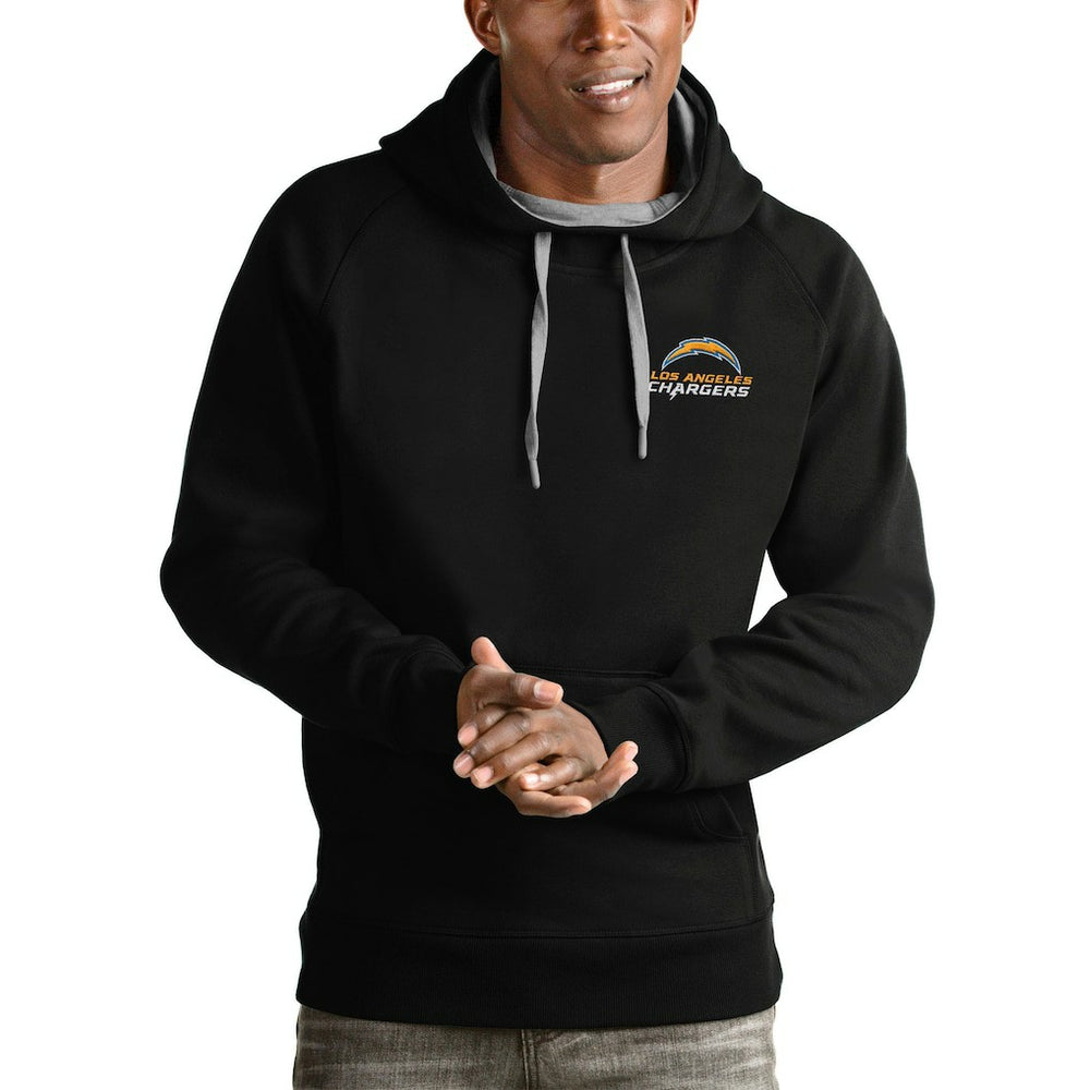 Los Angeles Chargers Antigua Logo Victory Pullover Hoodie - Black outlet