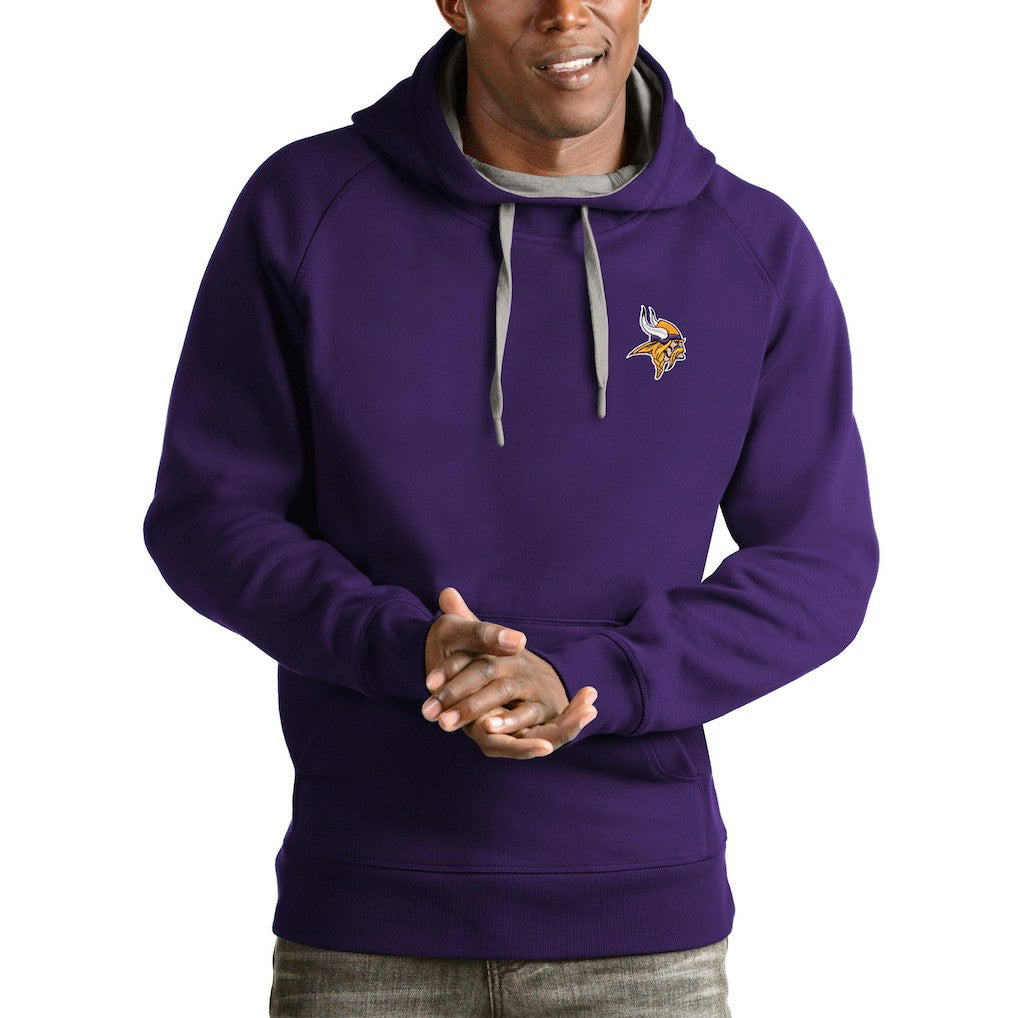 Minnesota Vikings Antigua Logo Victory Pullover Hoodie - Purple for sale