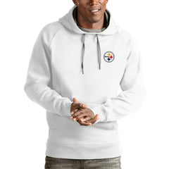 Pittsburgh Steelers Antigua Logo Victory Pullover Hoodie - White outlet
