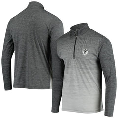 Las Vegas Raiders Antigua Throwback Cycle Quarter-Zip Jacket - Black/Heathered Gray discount