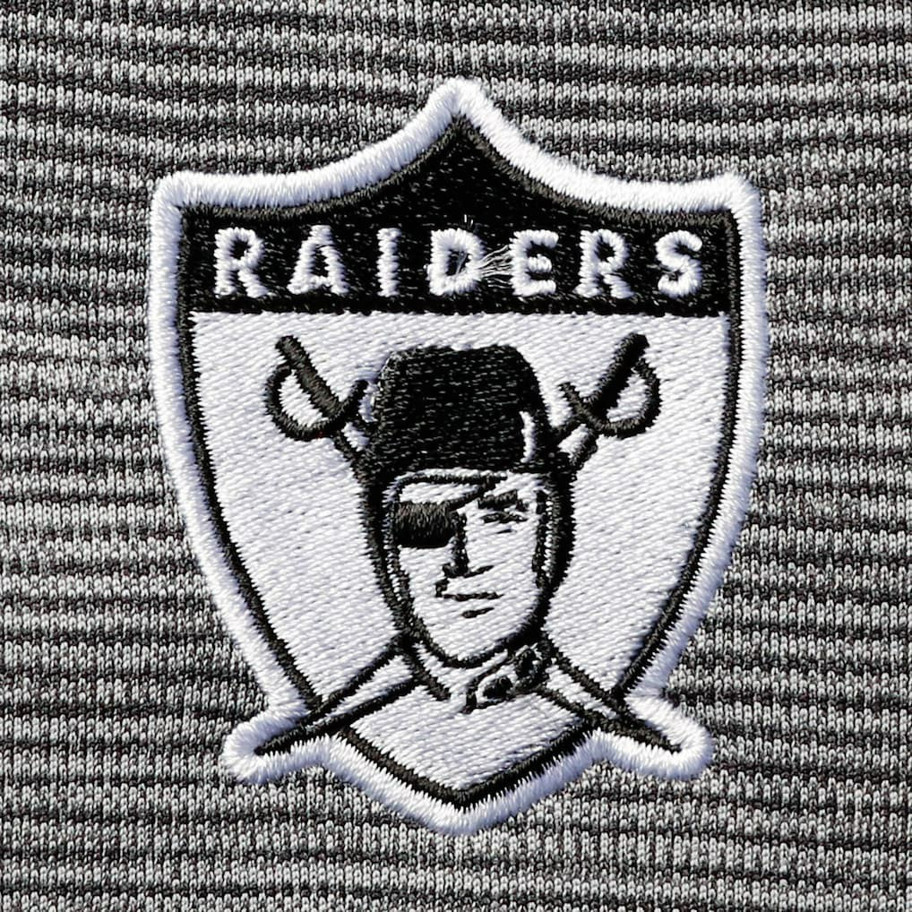 Las Vegas Raiders Antigua Throwback Cycle Quarter-Zip Jacket - Black/Heathered Gray discount