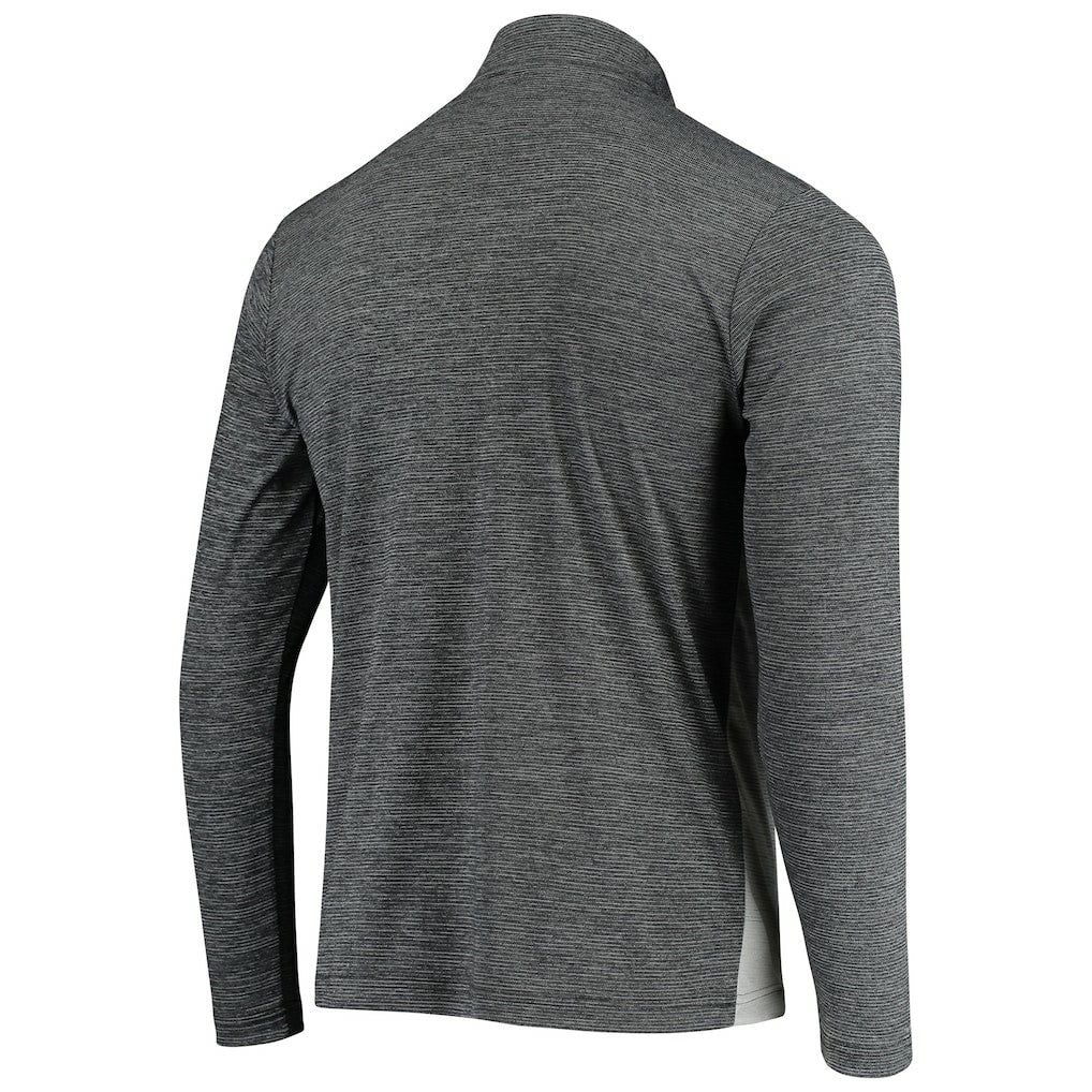 Las Vegas Raiders Antigua Throwback Cycle Quarter-Zip Jacket - Black/Heathered Gray discount
